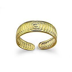 Wholesale Silver Gold Plated Antique Spiral Adjustable Toe Ring