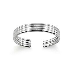 925 Silver Line Design Adjustable Toe Ring