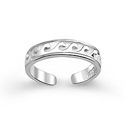 925 Silver Wave Adjustable Toe Ring