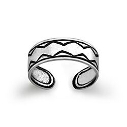 925 Silver Zigzag Adjustable Toe Ring