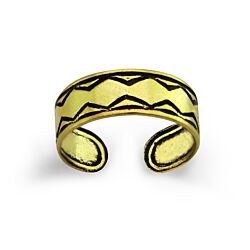 Gold Plated Zigzag Adjustable Toe Ring