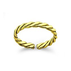 Adjustable Gold Plated Twisted Rope Toe Ring