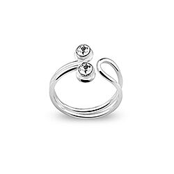 Wholesale 925 Sterling Silver Double Crystal Toe Ring