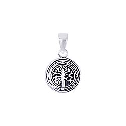 Wholesale 925 Sterling Silver Oxidized Engraved Design Tree Of Life Plain Pendant 
