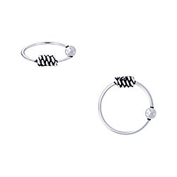 Trendy Bali Style Oxidized Nose Hoops Silver