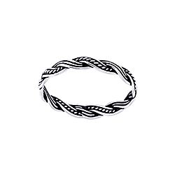 Twisted cable oxidized ring silver