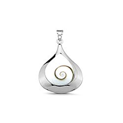 Wholesale Silver Paua Eye Shell Pendant