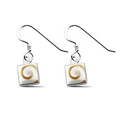 Wholesale 925 Sterling Silver Square Shaped Swirl Shiva Eye Earrings