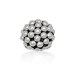  Wholesale 925 Silver Ball Beaded Electroform Ring