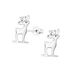 Wholesale 925 Silver Reindeer Oxidized Stud Earrings