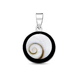 Wholesale 925 Sterling Silver Inside Black Ring Shiva Eye Pendant