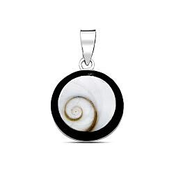 Wholesale 925 Sterling Silver Inside Black Ring Shiva Eye Pendant