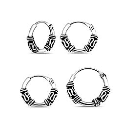 Wholesale 925 Sterling Silver Snake Captive Bali Hoop Earrings