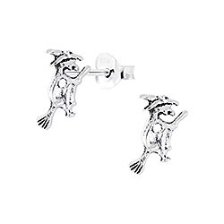 Wholesale 925 Silver Tiny Broomstick Oxidized Stud Earrings
