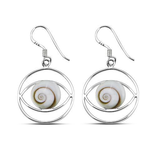 Evil Eyes Sterling Silver Charm Dangle Earrings