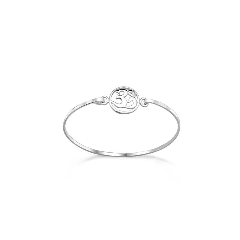 Wholesale Sterling Silver Om Bangle Bracelet Safasilver