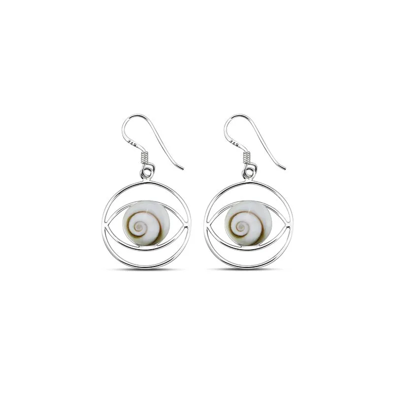 Wholesale Silver Dangle Evil Eye Shiva Eye Earrings Safasilver