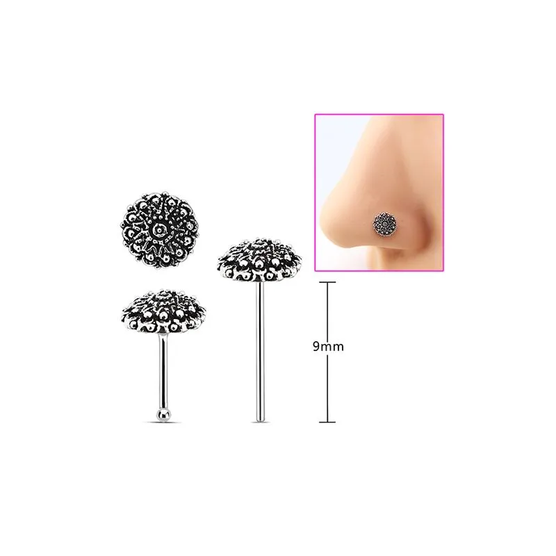 Silver indian style nose stud Safasilver