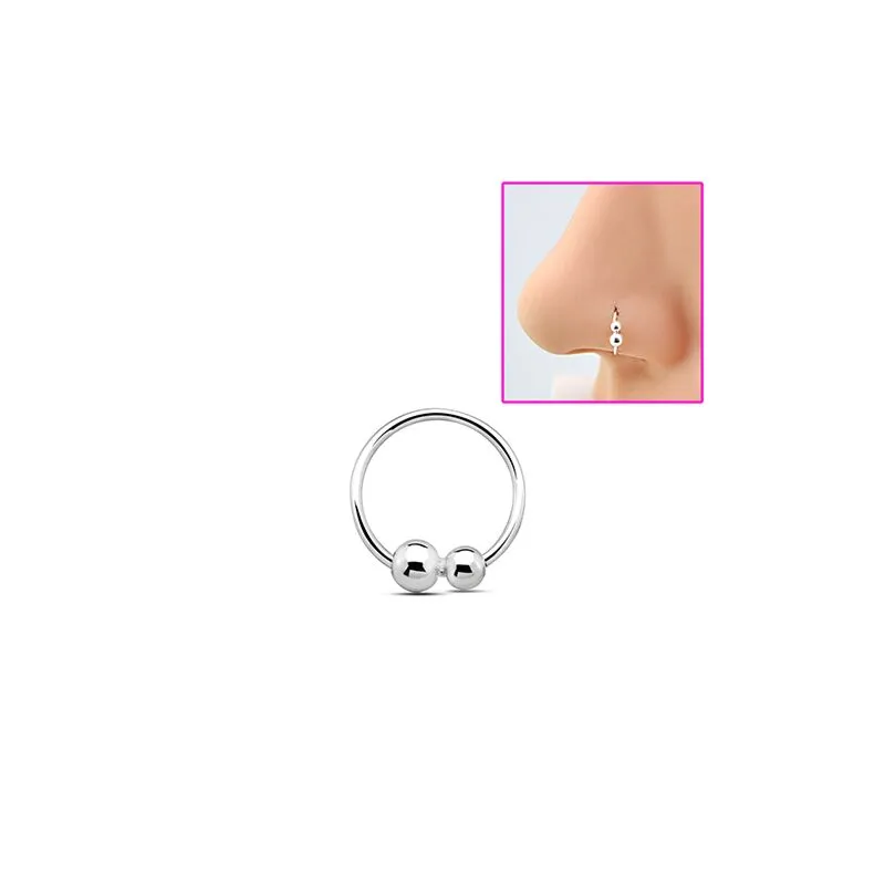 Nose ring with two balls hotsell