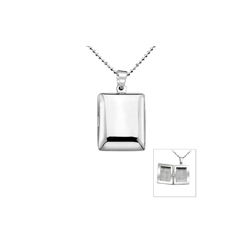 Wholesale 925 Silver Rectangle Locket Necklace Chain Safasilver